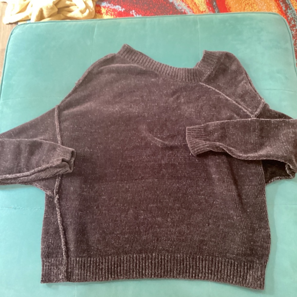 Umgee Brown Crewneck Sweater Soft Knit Long Sleeve